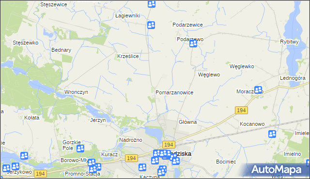 mapa Pomarzanowice, Pomarzanowice na mapie Targeo