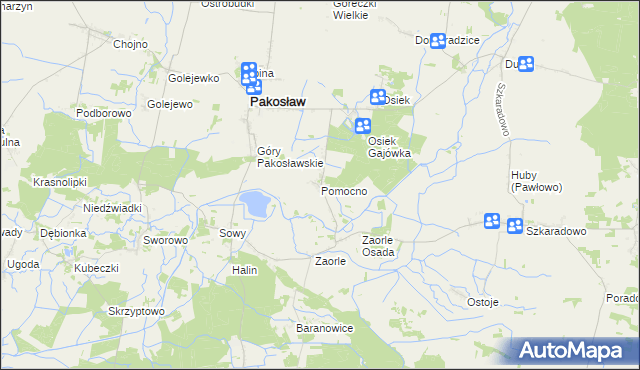 mapa Pomocno, Pomocno na mapie Targeo