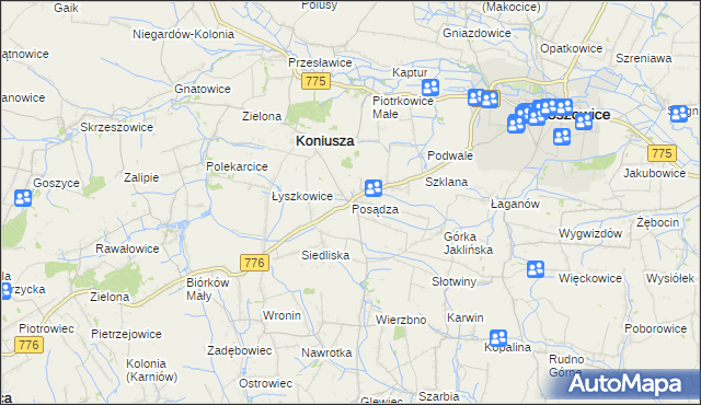 mapa Posądza, Posądza na mapie Targeo