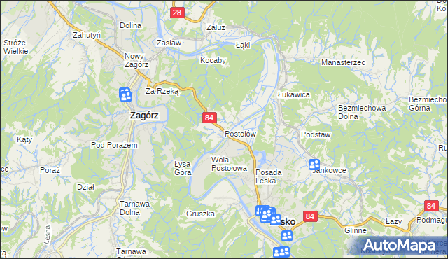 mapa Postołów, Postołów na mapie Targeo