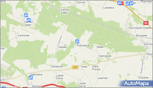 mapa Poznowice, Poznowice na mapie Targeo