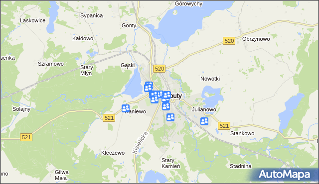 mapa Prabuty powiat kwidzyński, Prabuty powiat kwidzyński na mapie Targeo