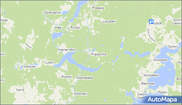 mapa Prądzonka, Prądzonka na mapie Targeo