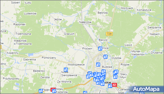 mapa Proćwin, Proćwin na mapie Targeo