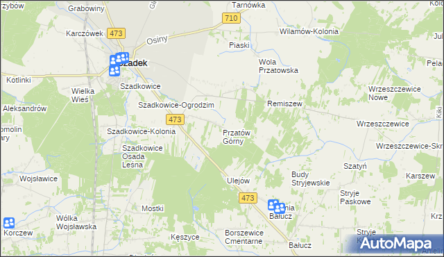 mapa Przatów Górny, Przatów Górny na mapie Targeo