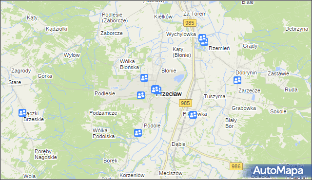 mapa Przecław powiat mielecki, Przecław powiat mielecki na mapie Targeo