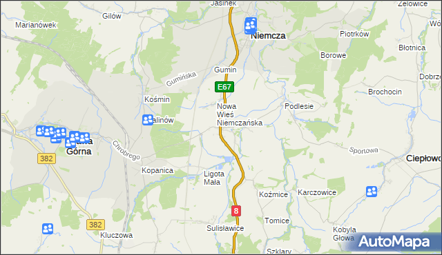 mapa Przerzeczyn-Zdrój, Przerzeczyn-Zdrój na mapie Targeo
