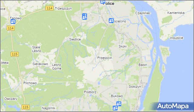 mapa Przęsocin, Przęsocin na mapie Targeo