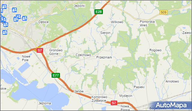 mapa Przezmark gmina Elbląg, Przezmark gmina Elbląg na mapie Targeo