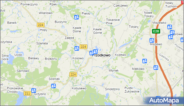 mapa Przodkowo, Przodkowo na mapie Targeo