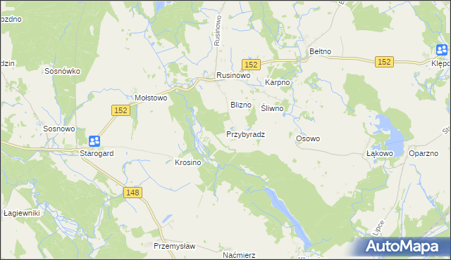 mapa Przybyradz, Przybyradz na mapie Targeo