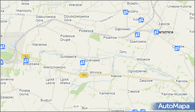 mapa Przybysławice gmina Gołcza, Przybysławice gmina Gołcza na mapie Targeo