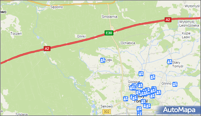 mapa Przyłęk gmina Nowy Tomyśl, Przyłęk gmina Nowy Tomyśl na mapie Targeo