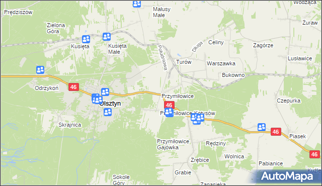 mapa Przymiłowice, Przymiłowice na mapie Targeo