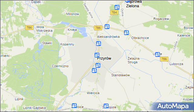 mapa Przyrów, Przyrów na mapie Targeo