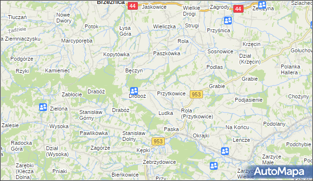 mapa Przytkowice, Przytkowice na mapie Targeo