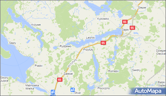 mapa Przytuły gmina Ełk, Przytuły gmina Ełk na mapie Targeo