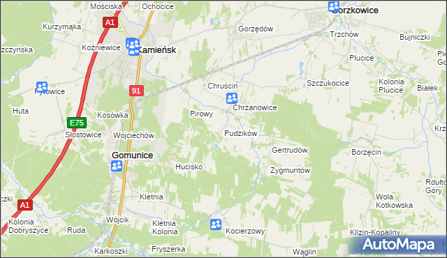 mapa Pudzików, Pudzików na mapie Targeo