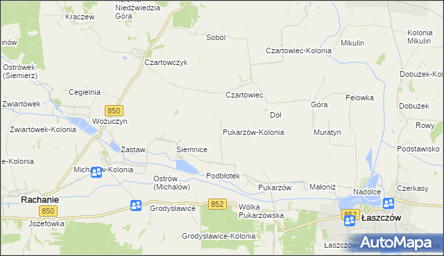 mapa Pukarzów-Kolonia, Pukarzów-Kolonia na mapie Targeo