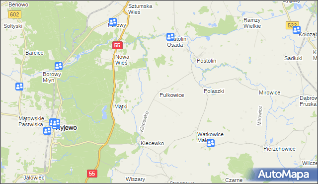 mapa Pułkowice, Pułkowice na mapie Targeo