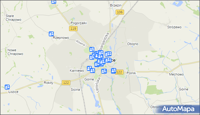 mapa Pyrzyce, Pyrzyce na mapie Targeo