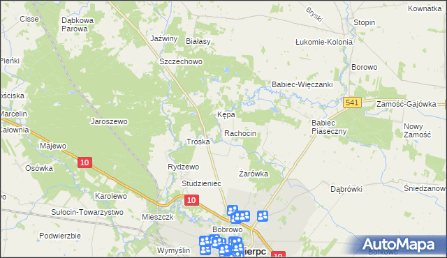 mapa Rachocin, Rachocin na mapie Targeo