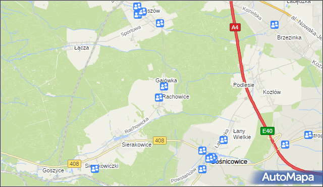 mapa Rachowice, Rachowice na mapie Targeo