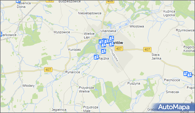 mapa Rączka, Rączka na mapie Targeo