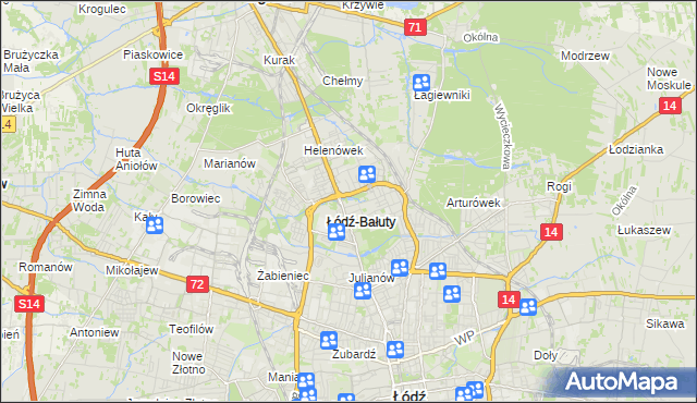 mapa Radogoszcz gmina Łódź, Radogoszcz gmina Łódź na mapie Targeo