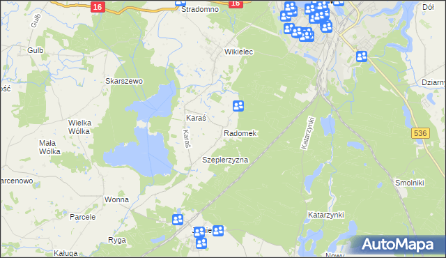 mapa Radomek gmina Iława, Radomek gmina Iława na mapie Targeo