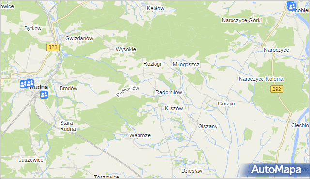 mapa Radomiłów, Radomiłów na mapie Targeo