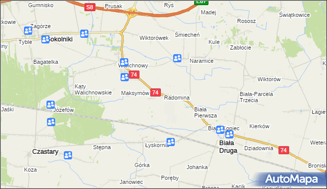 mapa Radomina, Radomina na mapie Targeo