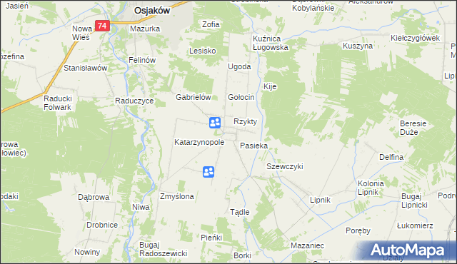 mapa Radoszewice gmina Siemkowice, Radoszewice gmina Siemkowice na mapie Targeo