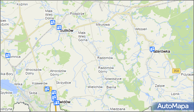 mapa Radzimów, Radzimów na mapie Targeo