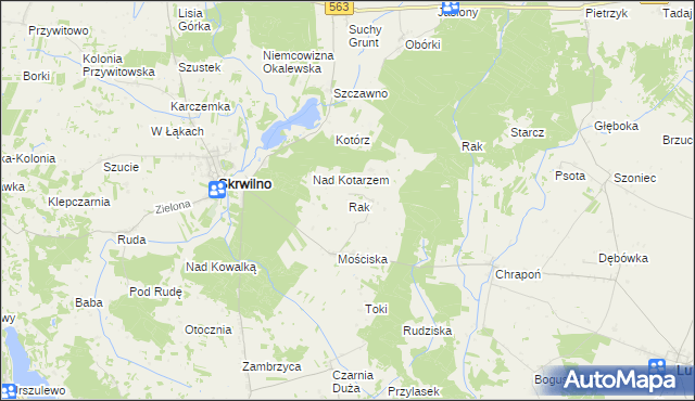 mapa Rak gmina Skrwilno, Rak gmina Skrwilno na mapie Targeo