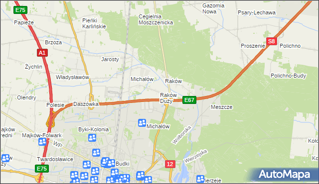 mapa Raków Duży, Raków Duży na mapie Targeo