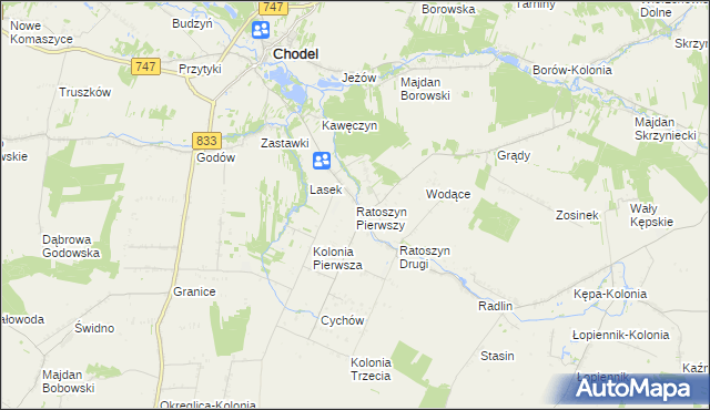 mapa Ratoszyn Pierwszy, Ratoszyn Pierwszy na mapie Targeo