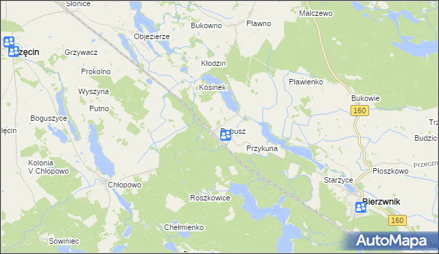 mapa Rębusz, Rębusz na mapie Targeo