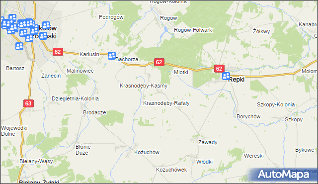 mapa Remiszew Mały, Remiszew Mały na mapie Targeo