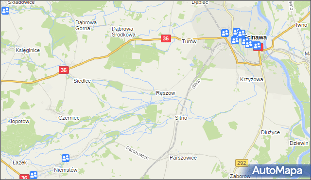 mapa Ręszów, Ręszów na mapie Targeo