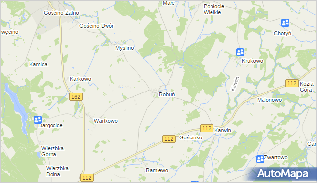 mapa Robuń, Robuń na mapie Targeo