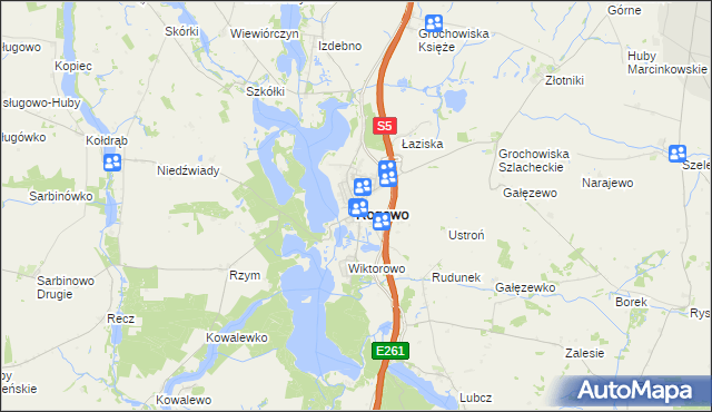 mapa Rogowo powiat żniński, Rogowo powiat żniński na mapie Targeo