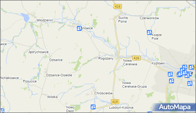 mapa Rogożany, Rogożany na mapie Targeo