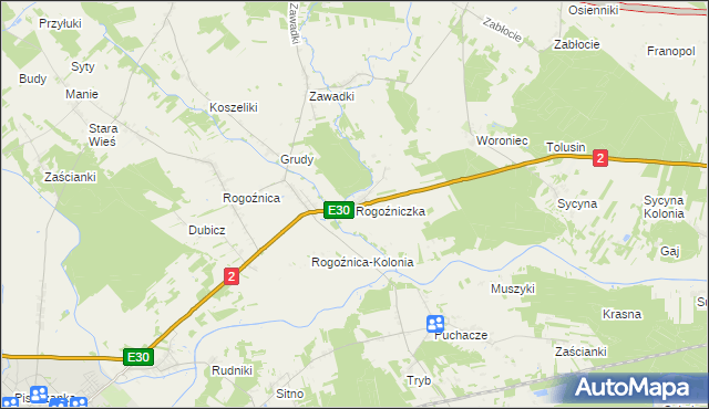 mapa Rogoźniczka, Rogoźniczka na mapie Targeo