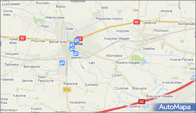 mapa Rokitno gmina Błonie, Rokitno gmina Błonie na mapie Targeo