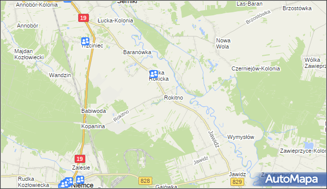 mapa Rokitno gmina Lubartów, Rokitno gmina Lubartów na mapie Targeo