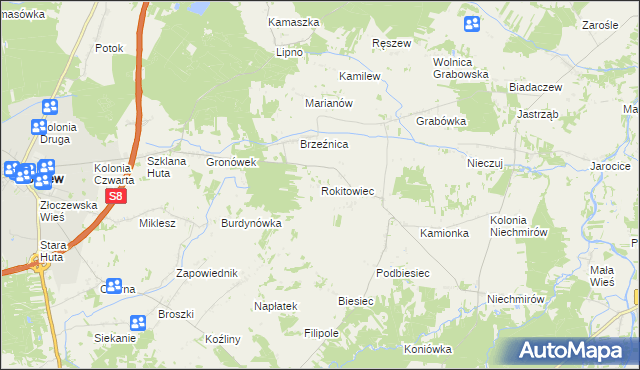 mapa Rokitowiec, Rokitowiec na mapie Targeo