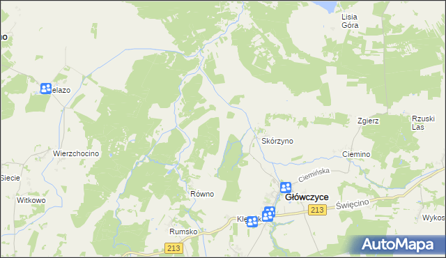 mapa Rówienko gmina Główczyce, Rówienko gmina Główczyce na mapie Targeo