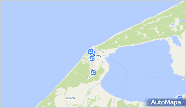mapa Rowy gmina Ustka, Rowy gmina Ustka na mapie Targeo