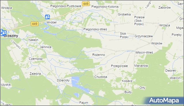 mapa Rożenno, Rożenno na mapie Targeo